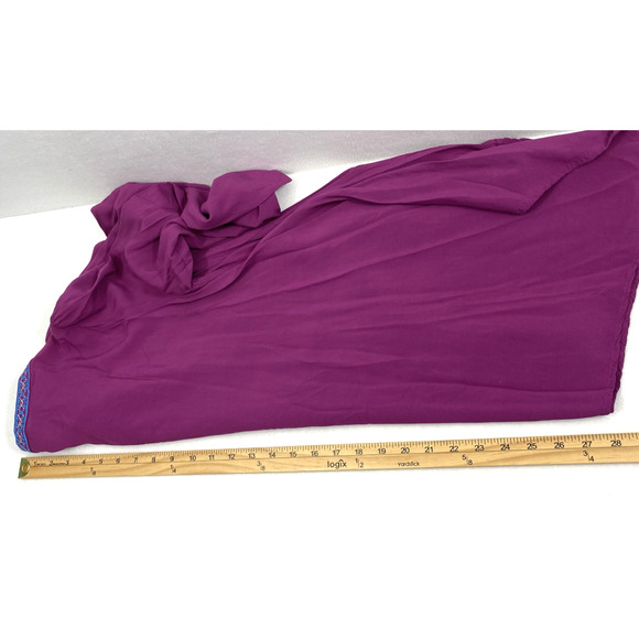 Andree by Unit Top Womens Medium Purple Floral Embroidered Asymmetric Hem Blouse - Picture 9 of 12